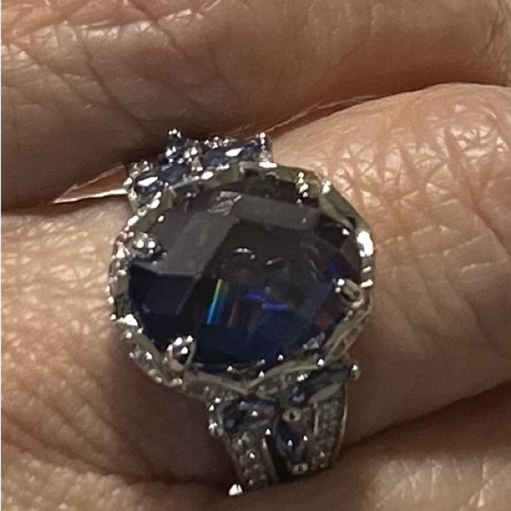 NWT JTV BELLA LUCE ESOTICA TANZANITE & White Diamond SIMULANTS Ring Size 7
